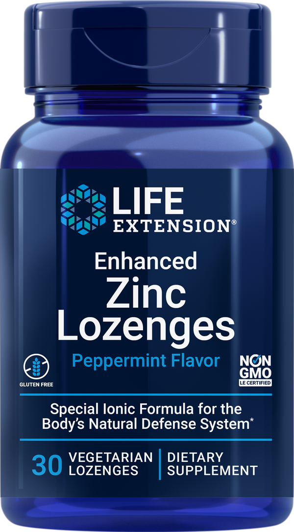 Life Extension Enhanced Zinc Lozenges (Peppermint) 30 Vegetarian Lozenges: Immune Response, Refreshing Protection - Nutritional Supplement at MySupplementShop by Life Extension