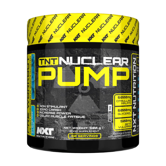 NXT Nutrition TNT Nuclear PUMP (Stim FREE) 500g - Icy Blue Razz - Pre-Workout Supplement at MySupplementShop by Nxt Nutrition