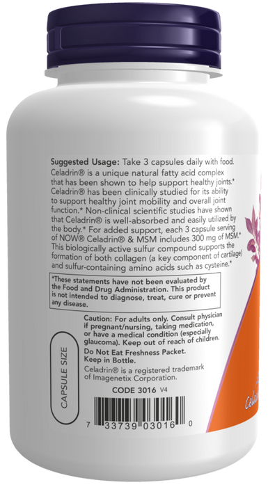 NOW Foods Celadrin &amp; MSM, 500 mg – 120 Kapseln