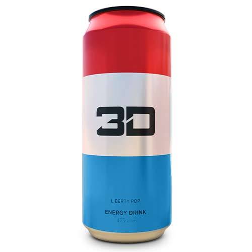 3D Energy Drink 12x473ml - Liberty Pop - Sports & Energy Drinks at MySupplementShop by 3D Energy