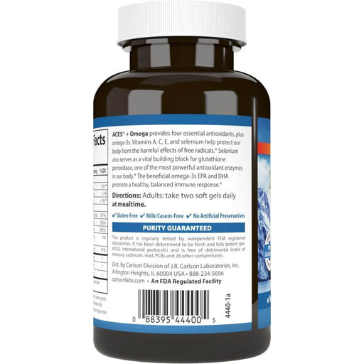 Carlson Labs ACES + Omega (Vitamin A, C, E + Selenium) 60 Softgels - Immune Support at MySupplementShop by Carlson Labs