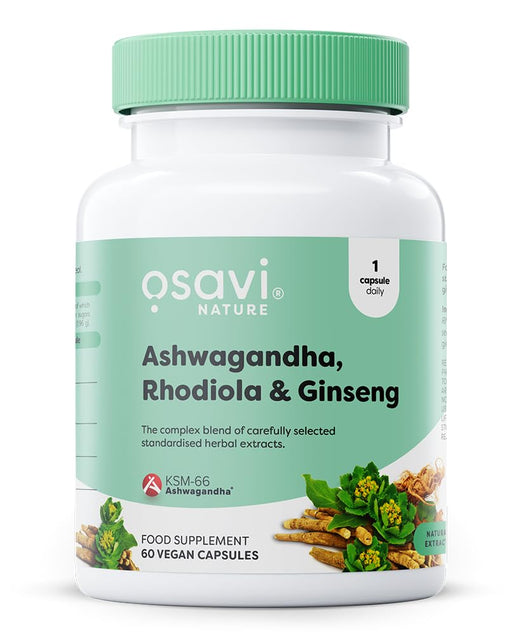 Ashwagandha + Rhodiola & Ginseng - 60 vegan capsules - Health and Wellbeing at MySupplementShop by Osavi