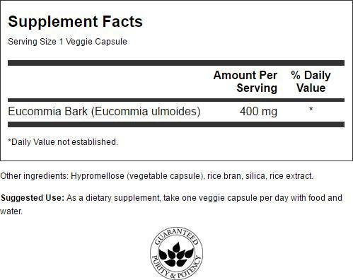 Swanson Full Spectrum Eucommia Bark, 400mg - 60 vcaps - Vitamins, Minerals & Supplements at MySupplementShop by Swanson