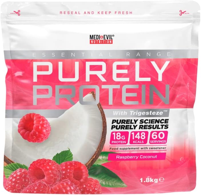 Medi-Evil Purely Protein 1.8kg - Raspberry Coconut - Protein Powder at MySupplementShop by Medi-Evil