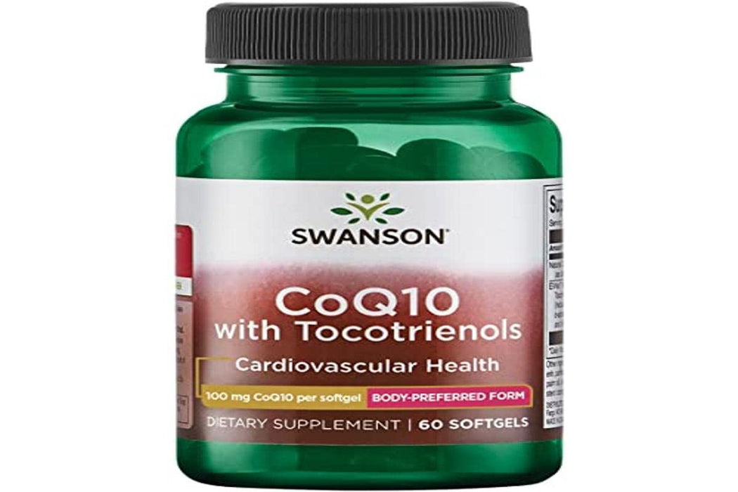 Swanson CoQ10, 100 mg (with 10mg Tocotrienols) - 60 softgels - Health and Wellbeing at MySupplementShop by Swanson