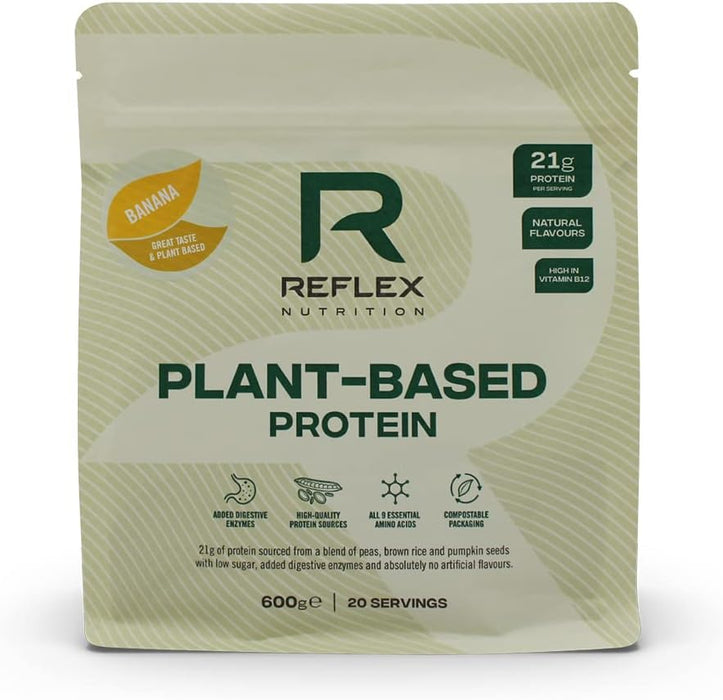 Reflex Nutrition Plant Based Protein 600g - Banana - Protein Powder at MySupplementShop by Reflex Nutrition