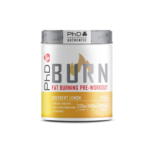 PhD Burn PreWorkout Sherbet Lemon  200g - Pre & Post Workout at MySupplementShop by PhD