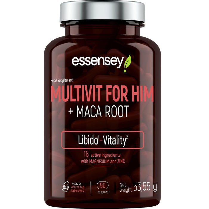 Multivit for Him + Maca Root - 90 caps - Health and Wellbeing at MySupplementShop by Essensey