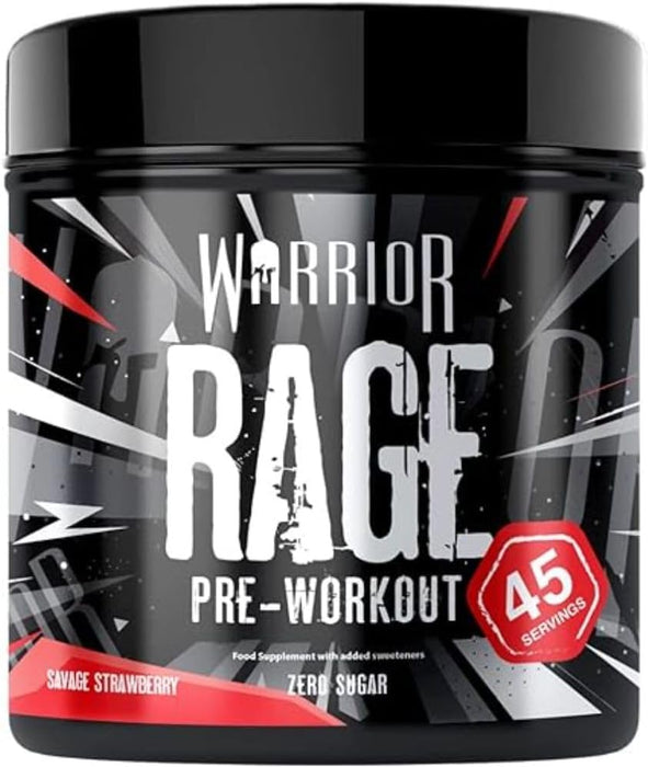 Warrior Rage Pre Workout 392g 45 Servings - Savage Strawberry - Pre Workout at MySupplementShop by Warrior