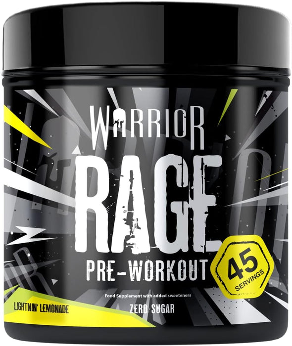 Warrior Rage Pre Workout 392g 45 Servings - Lightnin' Lemonade - Pre Workout at MySupplementShop by Warrior