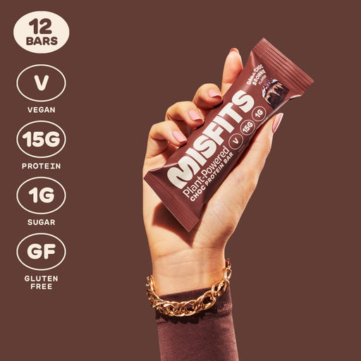 Misfits Vegan Protein Bar 12x45g Chocolate Brownie - Snack Food Bar at MySupplementShop by Misfits