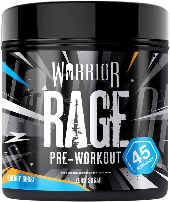 Warrior Rage Pre Workout 392g 45 Servings - Energy Burst - Pre Workout at MySupplementShop by Warrior