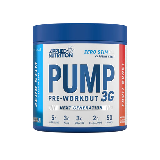 Applied Nutrition Pump 3G Pre-Workout (Zero Stimulant), Fruit Burst (EAN 634158794346) - 375g - Nitric Oxide Boosters at MySupplementShop by Applied Nutrition