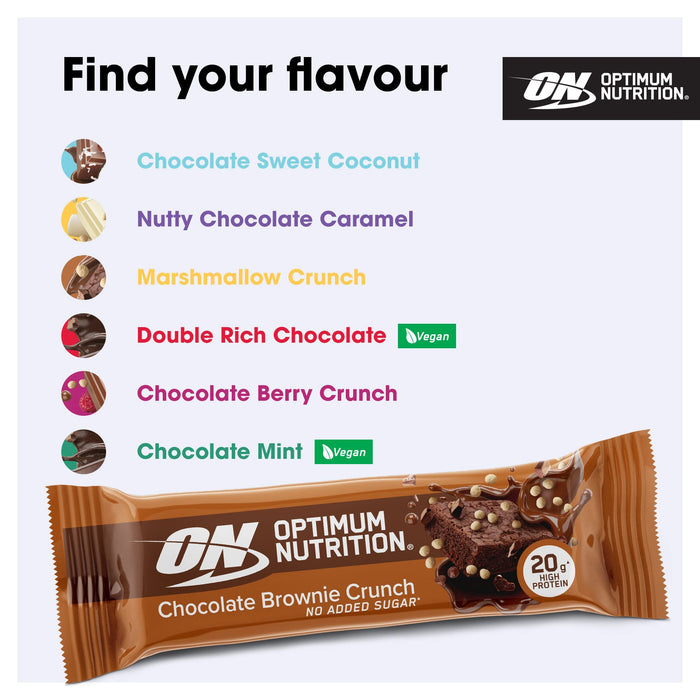 Optimum Nutrition Crunch Bar 10x65g Choc Brownie - Diet & Nutrition at MySupplementShop by Optimum Nutrition