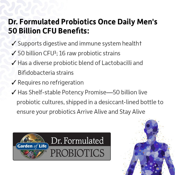 Garden of Life Dr. Formulated Probiotics Once Daily Men's - 30 vcaps - Health and Wellbeing at MySupplementShop by Garden of Life