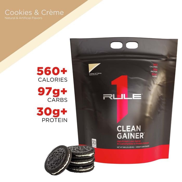 Rule One R1 Clean Gainer, Cookies & Creme - 4380g - Nutritional Supplement at MySupplementShop by Rule1