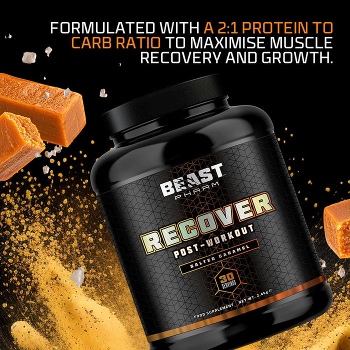 Beast Pharm Recover Post Workout 2.4kg (Salted Caramel) - Recovery Shake at MySupplementShop by Beast Pharm