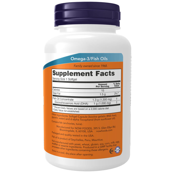 NOW Foods DHA-1000 Brain Support - 90 softgels - Health and Wellbeing at MySupplementShop by NOW Foods