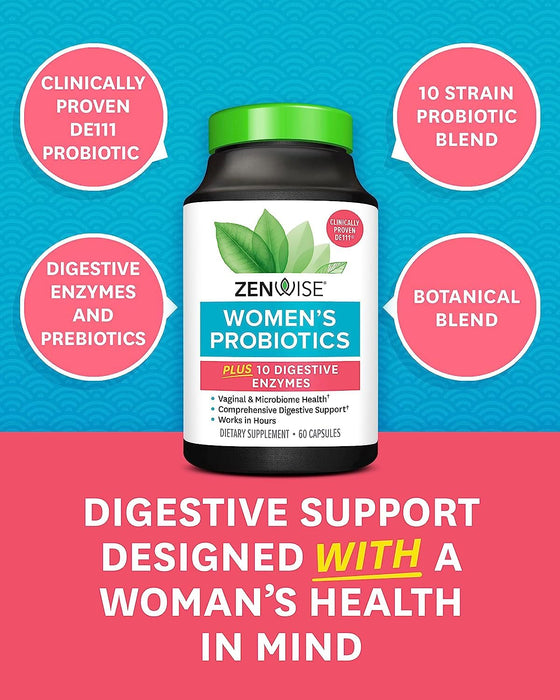 Zenwise Women's Probiotics 60 caps - Multi Enzymes at MySupplementShop by Zenwise