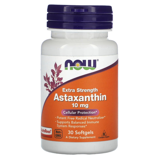 NOW Foods Astaxanthin Extra Strength, 10mg - 30 softgels - Astaxanthin at MySupplementShop by NOW Foods