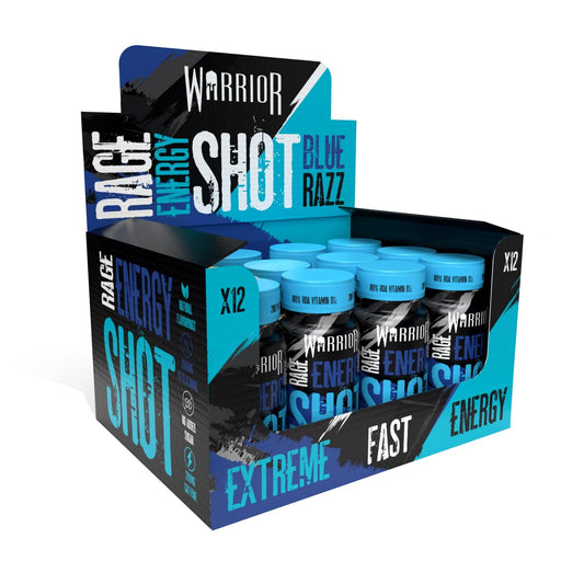 Rage Energy Shot, Blue Razz - 12 x 60 ml. - Pre & Post Workout at MySupplementShop by Warrior