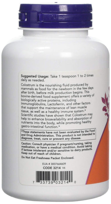 NOW Foods Colostrum, Powder - 85g - Health and Wellbeing at MySupplementShop by NOW Foods