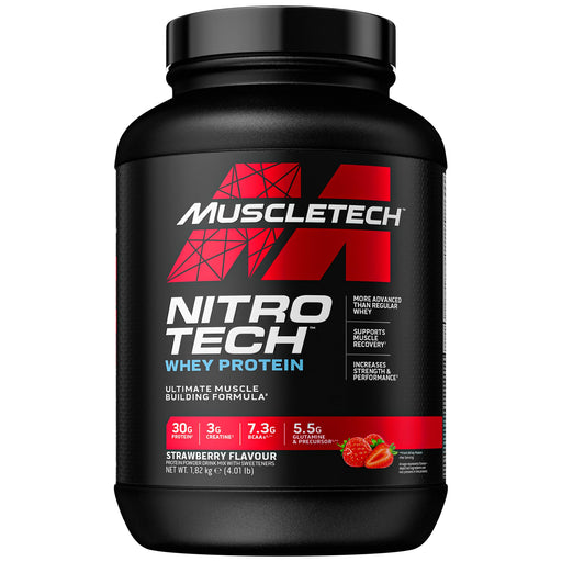 MuscleTech Nitro-Tech, Strawberry 1820g - Creatine Supplements at MySupplementShop by MuscleTech