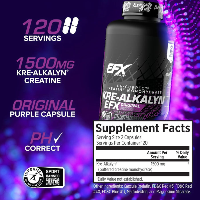 EFX Sports Kre-Alkalyn 240 Capsules