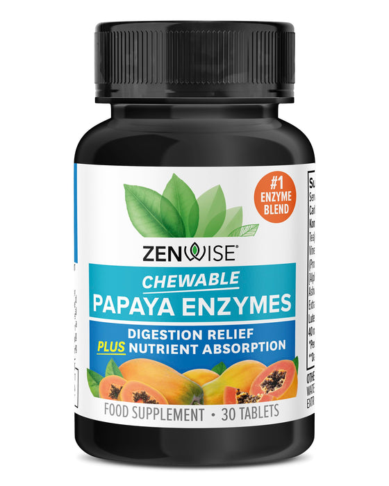 Zenwise Chewable Papaya Enzymes 30 tablets - Digestive Enzyme at MySupplementShop by Zenwise