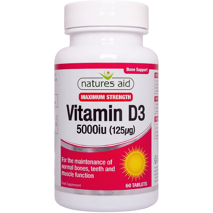 Natures Aid Vitamin D3 5000iu High Strength 60 Tablets