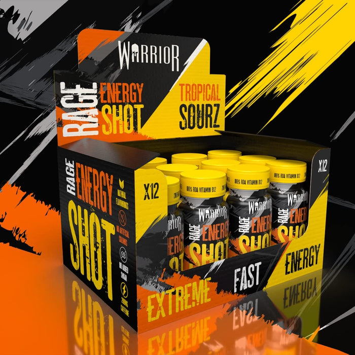 Warrior Rage Pre Workout Energy Shot 12 x 60ml Tropical Sours - Pre Workout at MySupplementShop by Warrior