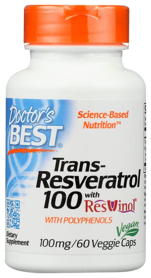 Doctor's Best Trans-Resveratrol with ResVinol-25, 100mg - 60 vcaps - Health and Wellbeing at MySupplementShop by Doctor's Best