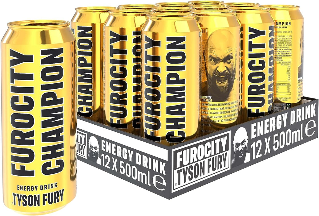 Furocity by Tyson Fury Energy Drink 12 x 500ml - Champion - Energy Drinks at MySupplementShop by Furocity