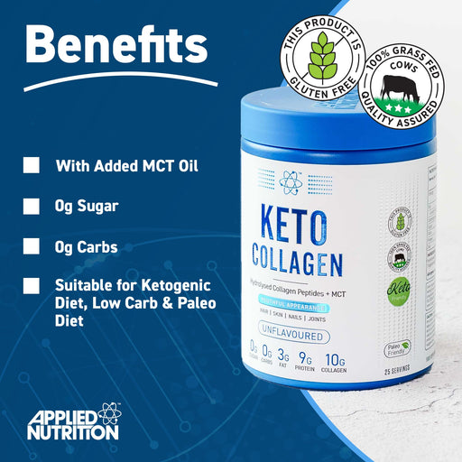 Applied Nutrition Keto Collagen, Unflavoured - 325g - Collagen at MySupplementShop by Applied Nutrition