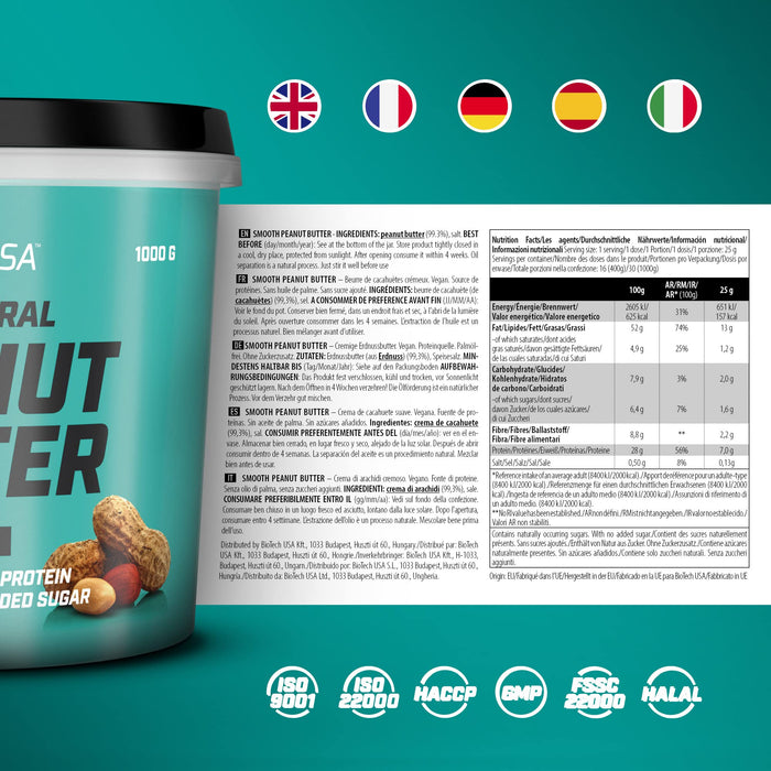 BioTechUSA Peanut Butter, Smooth - 1000g - Combination Multivitamins & Minerals at MySupplementShop by BioTechUSA