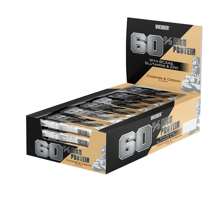 Weider Nutrition 60% Protein Bar 24 x 45g - Protein Bars at MySupplementShop by Weider