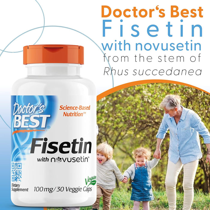 Doctor's Best Fisetin with Novusetin, 100mg - 30 vcaps - Health and Wellbeing at MySupplementShop by Doctor's Best