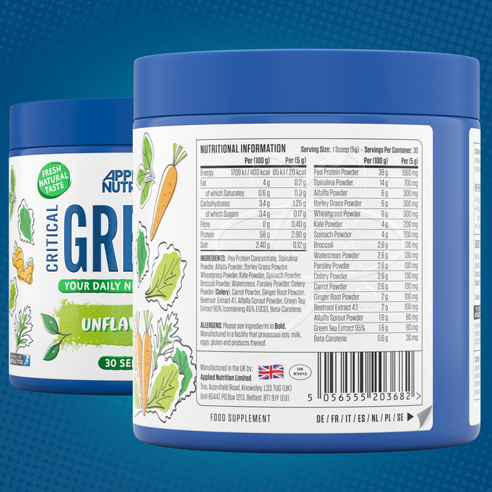 Critical Greens, Unflavoured - 150g - Health and Wellbeing at MySupplementShop by Applied Nutrition