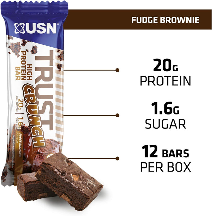 USN TRUST Crunch Protein Bars 12 x 60g - Sports Nutrition at MySupplementShop by USN