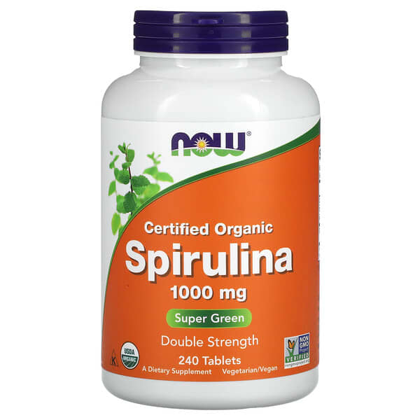 NOW Foods ORG SPIRULINA 1000 mg 240 TABS - Supplements at MySupplementShop by NOW Foods