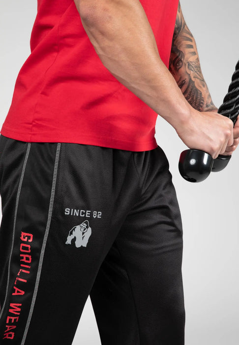 Gorilla Wear Functional Mesh Pants - Black/Red - Pants at MySupplementShop by Gorilla Wear