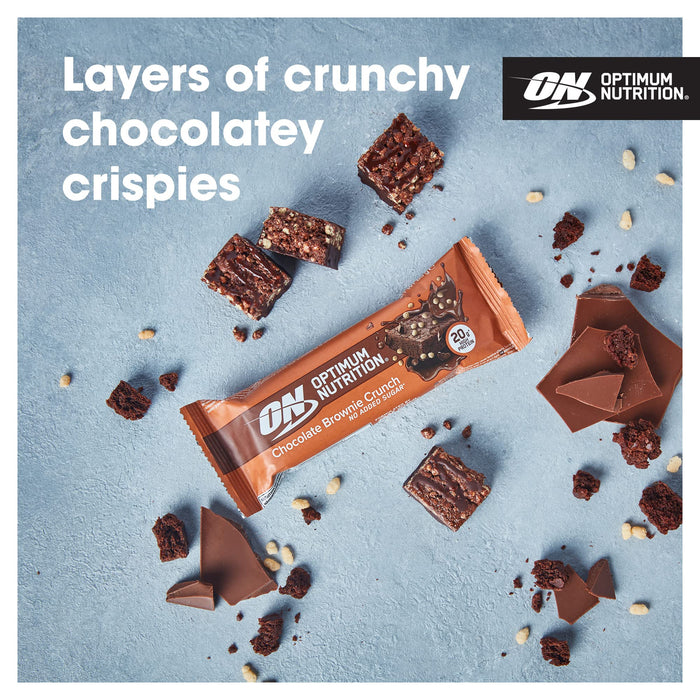 Optimum Nutrition Crunch Bar 10x65g Choc Brownie - Diet & Nutrition at MySupplementShop by Optimum Nutrition