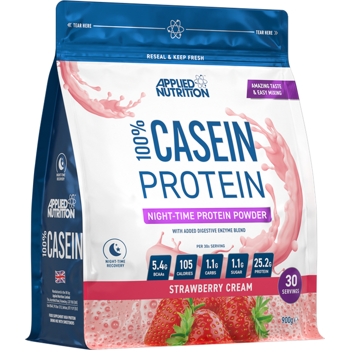 Applied Nutrition Casein 900g - Strawberry & Cream - Casein Proteins at MySupplementShop by Applied Nutrition