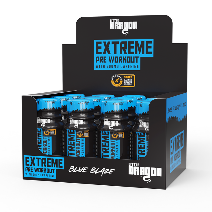 Little Dragon Extreme Pre Workout 12 x 60ml Shot - Blue Raspberry - Pre Workout at MySupplementShop by Little Dragon