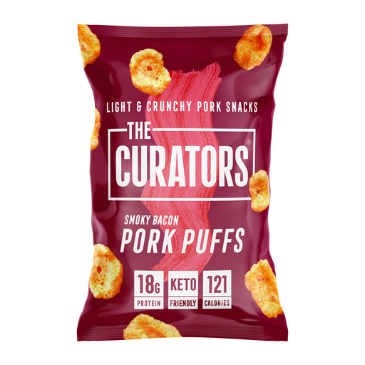 The Curators Pork Puffs 20x25g - Smoky Bacon - Pork Rinds at MySupplementShop by THE CURATORS