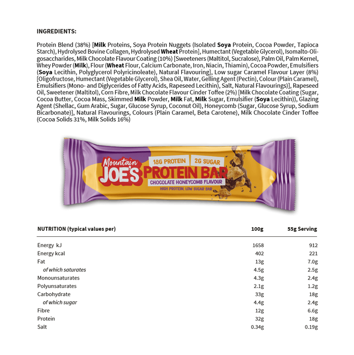 Mountain Joe's Protein Bar 12x55g - Protein Bars at MySupplementShop by Mountain Joe's