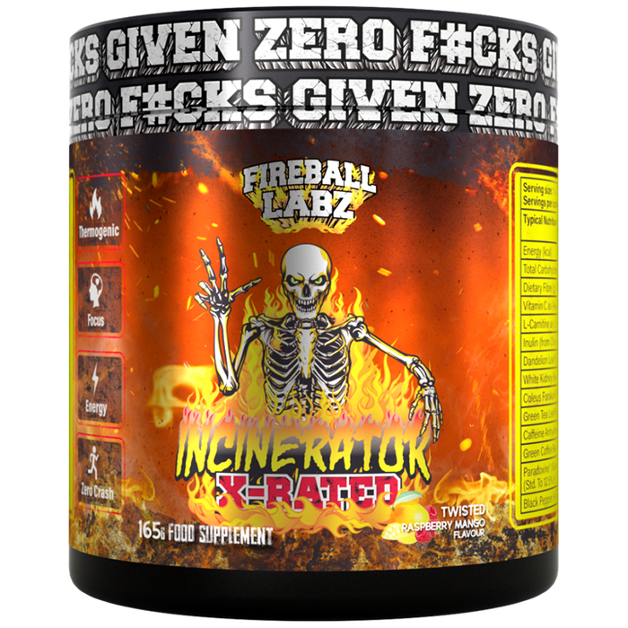 Fireball Labz Incinerator X-Rated 165g Twisted (Raspberry Mango) - Supplements at MySupplementShop by Fireball Labz
