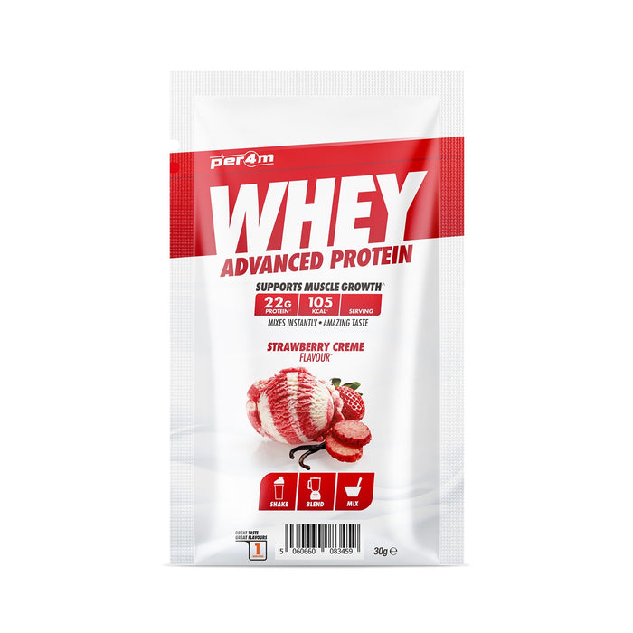 Per4m Whey Protein 30g Sachet - Strawberry Creme - Whey Protein at MySupplementShop by PER4M Nutrition