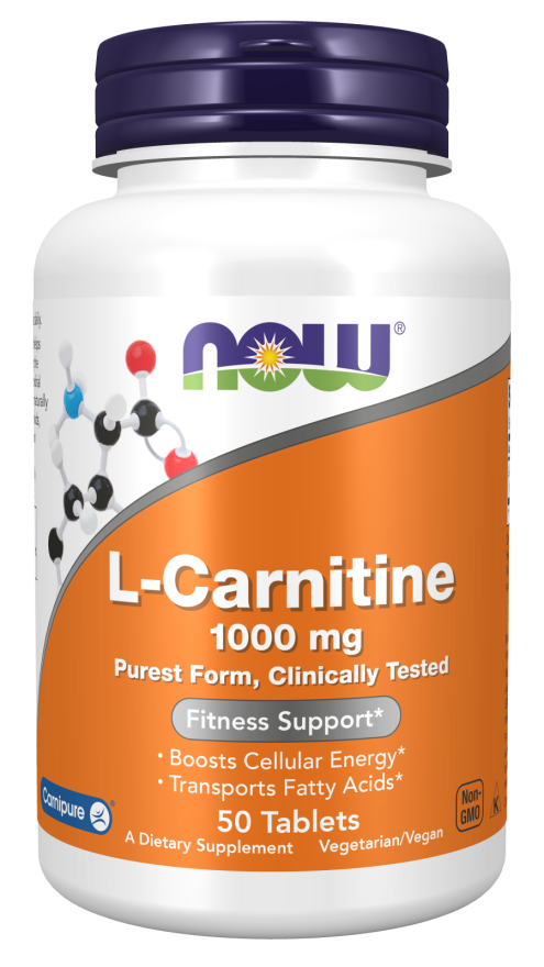 NOW Foods L-Carnitine, 1000mg - 50 tabs - Amino Acids and BCAAs at MySupplementShop by NOW Foods