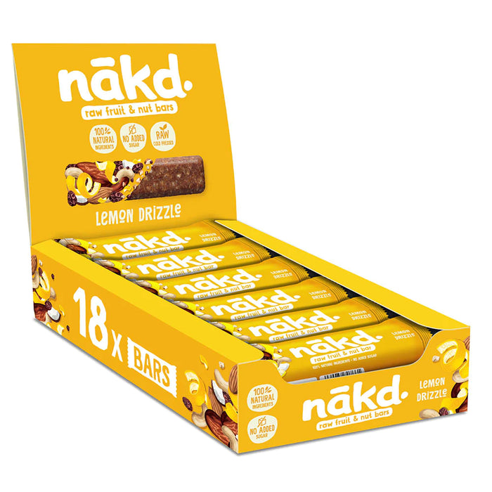 Nakd Nudies - 35g x 18 - Lemon Drizzle - Fruit & Nut Bars at MySupplementShop by Nakd